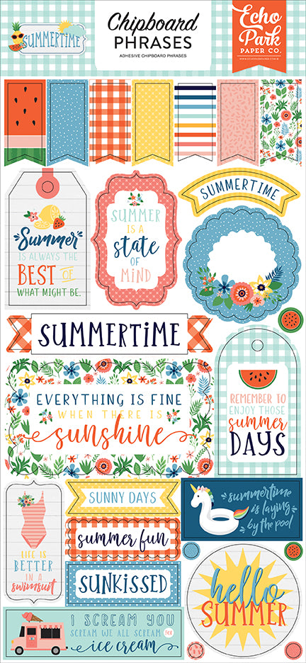 Echo Park: Summertime - Chipboard Phrases