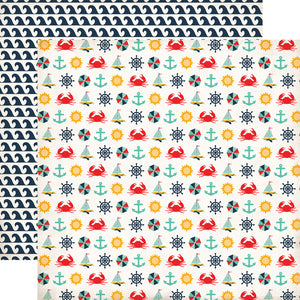 Echo Park:  12x12 Paper - Double-Sided Single Sheet - Summer Adventure - Beach Icons