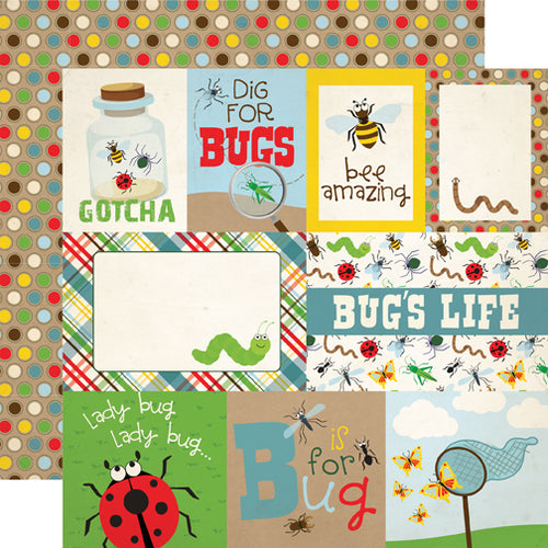 Echo Park: 12x12 Double-Sided Paper - Bug Collection - Journaling Cards