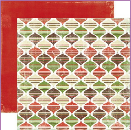 Echo Park:  12x12 Paper - Double-Sided Single Sheet - Very Merry Christmas - Large Ornaments