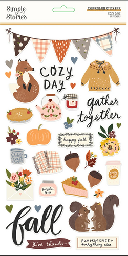 Simple Stories: Chipboard Stickers - Cozy Days