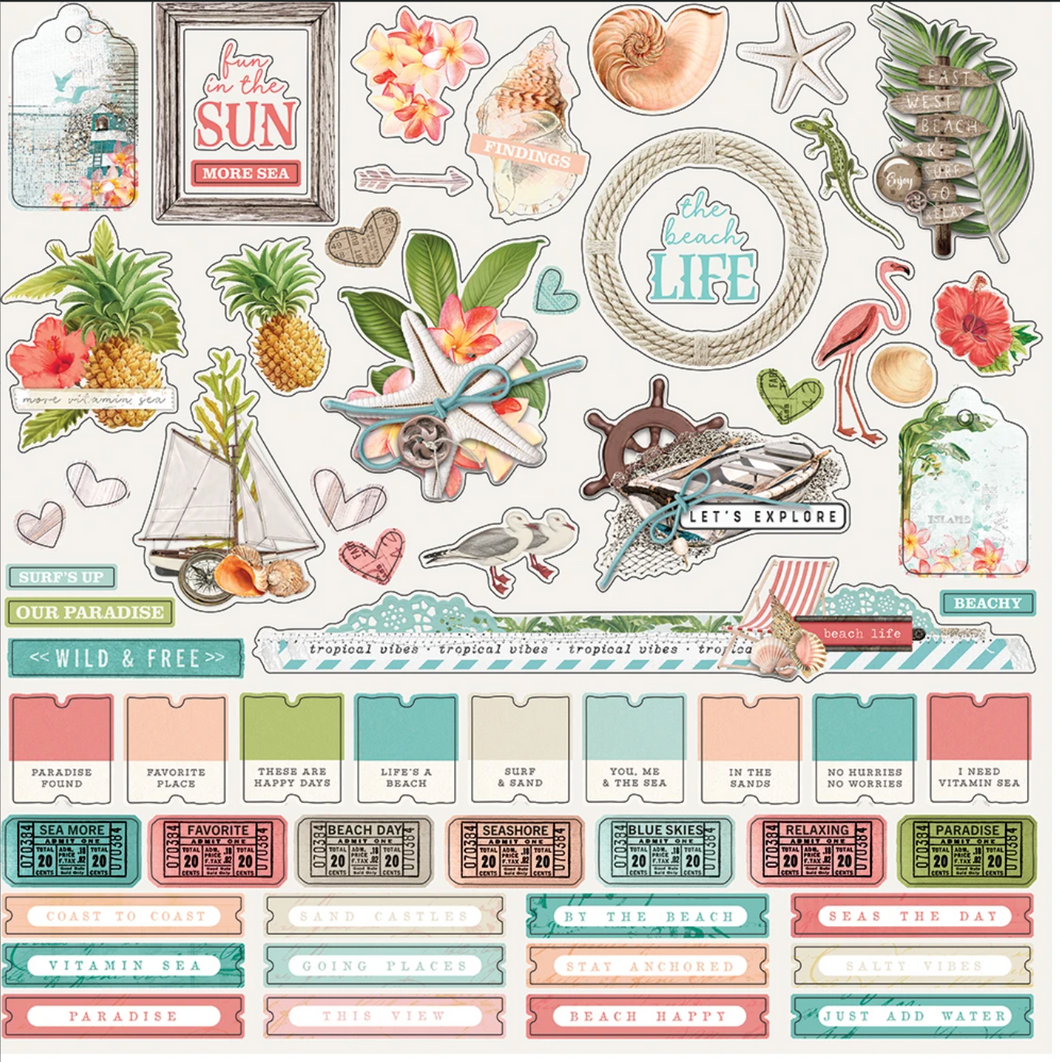 Simple Stories: 12x12 Elements Sticker - Simple Vintage Coastal