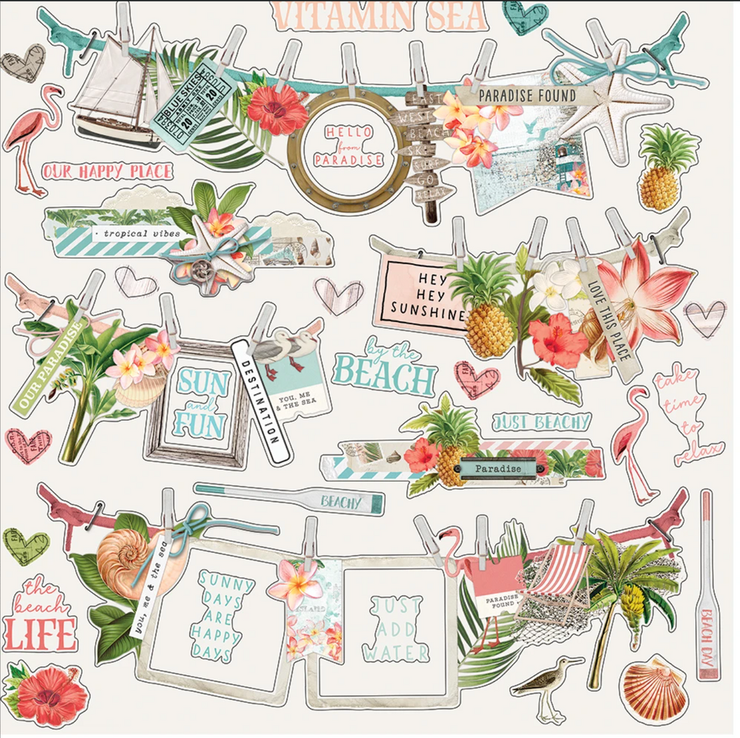 Simple Stories: 12x12 Elements Sticker - Simple Vintage Coastal - Banner Stickers