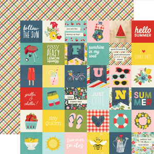 Simple Stories: 12x12 Double Sided Paper - Summer Farmhouse - 2x2 Elements
