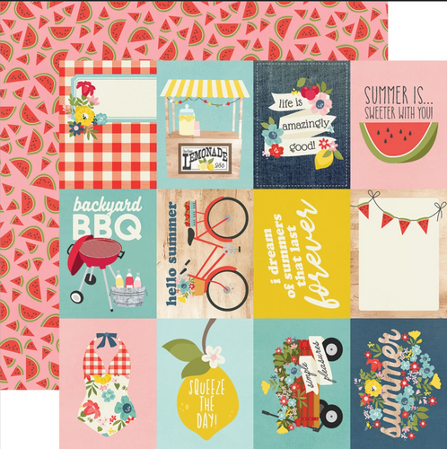 Simple Stories: 12x12 Double Sided Paper - Summer Farmhouse - 3x4 Elements