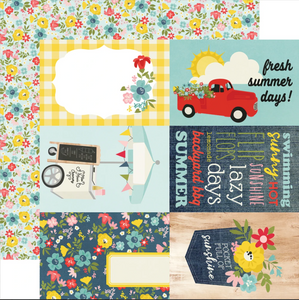 Simple Stories: 12x12 Double Sided Paper - Summer Farmhouse - 4x6 Elements