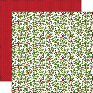 Echo Park:  12x12 Paper - Single Sheet - The Story of Christmas - Holly