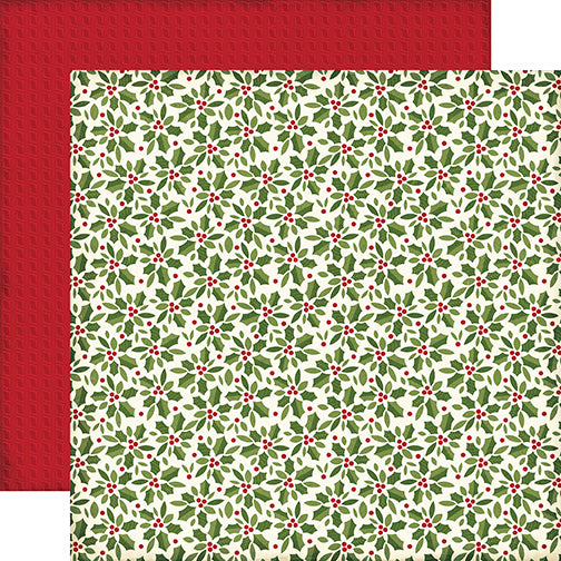 Echo Park:  12x12 Paper - Single Sheet - The Story of Christmas - Holly