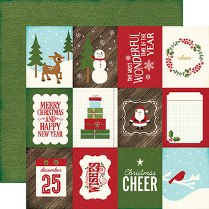 Echo Park:  12x12 Paper - Single Sheet - The Story of Christmas - 3x4 Journaling Cards