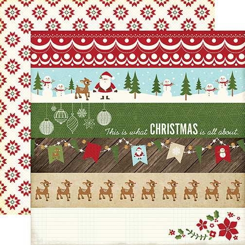 Echo Park:  12x12 Paper - Single Sheet - The Story of Christmas - Borders