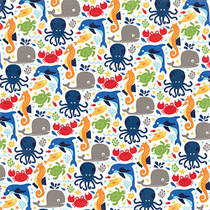 Echo Park:  12x12 Paper - Single Sheet - Under the Sea - Ocean Friends