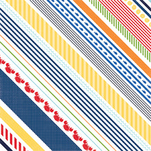Load image into Gallery viewer, Echo Park:  12x12 Paper - Single Sheet - Under the Sea - Crabby Stripe