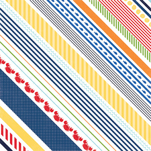 Echo Park:  12x12 Paper - Single Sheet - Under the Sea - Crabby Stripe
