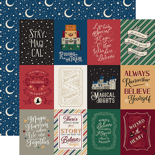 Echo Park: 12x12 Double Sided Paper - Witches And Wizards - 3x4 Journaling Cards