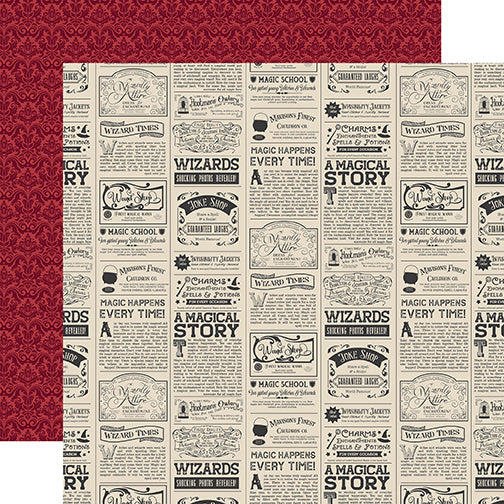 Echo Park: 12x12 Double Sided Paper - Witches And Wizards - Wizardy Times