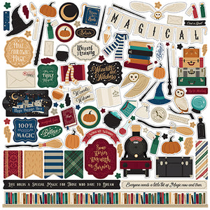 Echo Park: 12x12 Elements Sticker - Witches And Wizards
