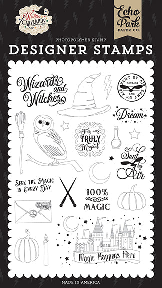 Echo Park: Designer Stamps - Witches & Wizards - Stamp Set