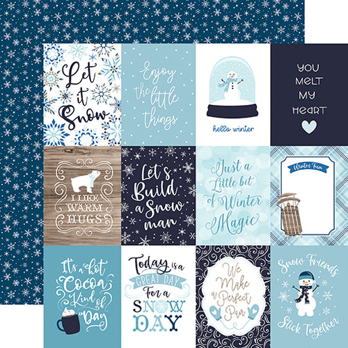 Echo Park: 12x12 Double-Sided Paper - Winter Magic - 3x4 Journaling Cards
