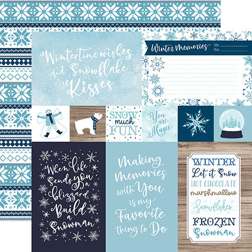 Echo Park: 12x12 Double-Sided Paper - Winter Magic - 4x6 Journaling Cards