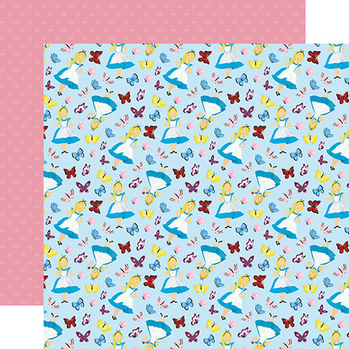 Echo Park:  12x12 Paper - Single Sheet - Alice in Wonderland - Alice