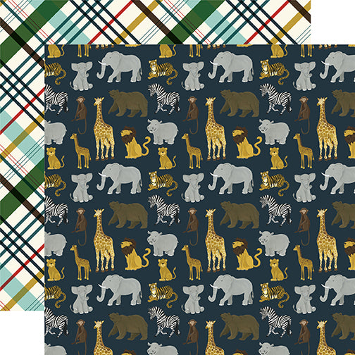 Echo Park:  12x12 Paper - Double-Sided Single Sheet - Animal Safari - Safari