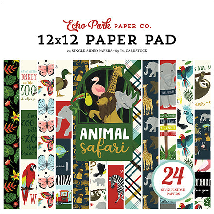 Echo Park: 12x12 - 24 Paper Pad  - Animal Safari