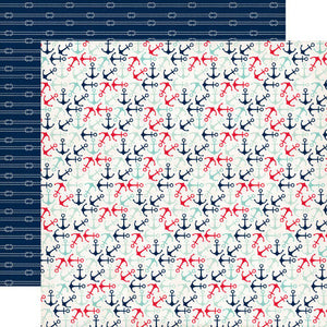 Echo Park:  12x12 Paper - Double-Sided Single Sheet - Ahoy There - Anchors Away