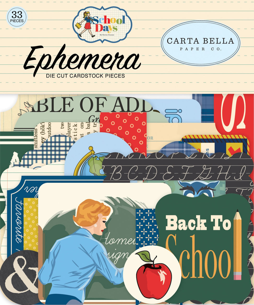Carta Bella:  Ephemera - School Days
